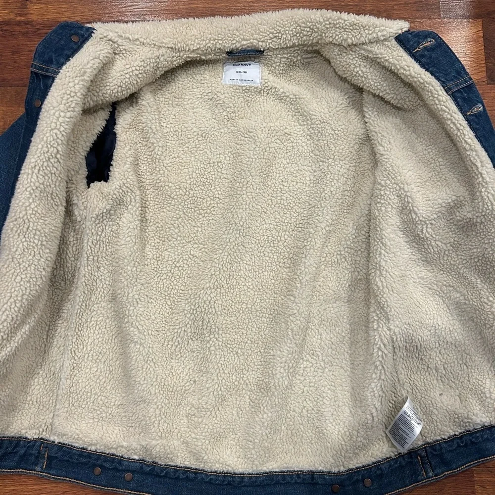 Old Navy Sherpa Lined Jean Jacket Kids Size 18 XXL Boys Girls Gender Neutral